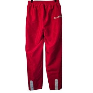 😀 Salming Red Track Pants Side Logo Zip Ankles‎ Athletic Athletic Size M